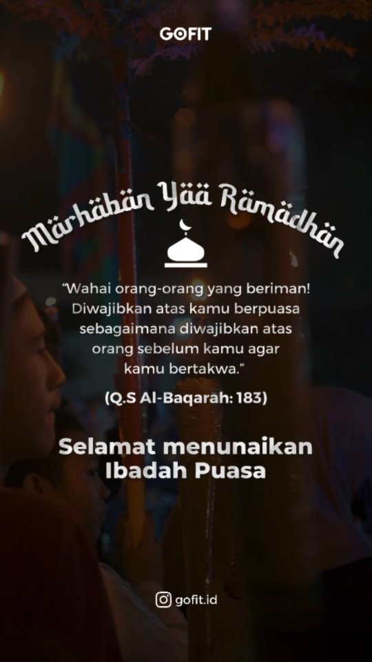 Marhaban Yaa Ramadhan.

Selamat menunaikan ibadah puasa Ramadhan 1444 H
Mohon maaf lahir dan batin.

#ramadhan #ramadhankareem #gofit